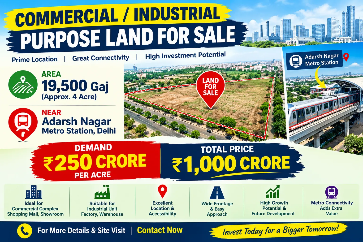 Industrial Land for Sale in Near Adarsh Nagar Metro Stn, Delhi