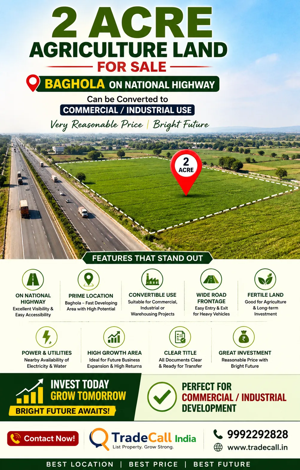 Agriculture Land for Sale in Village Baghola on National Highway, Palwal