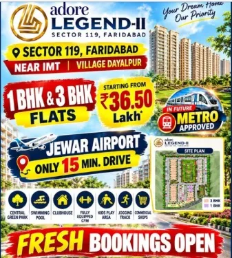 3BHK Flat for Sale in Village Dayalpur, Sector, Faridabad