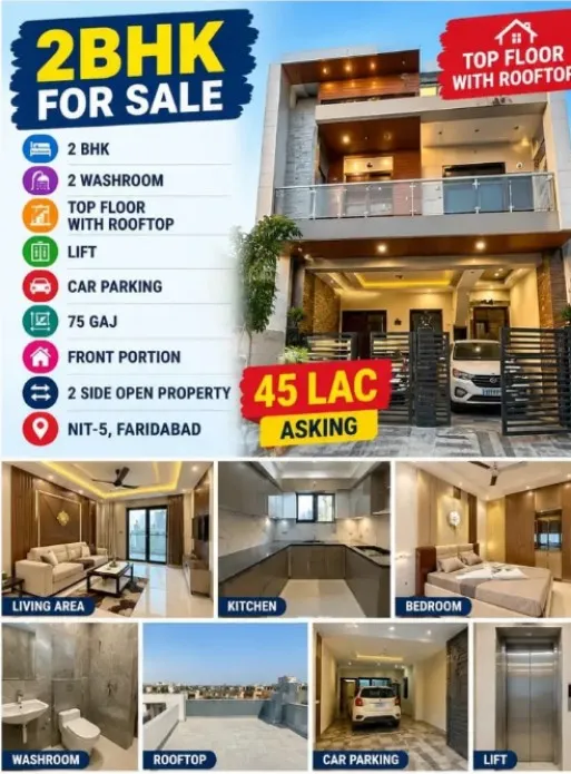 2BHK Flat / Builder Floor for Sale in NIT, Faridabad