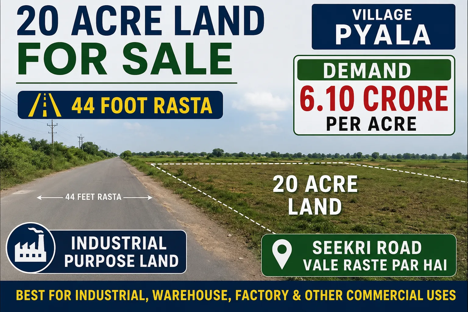 Agriculture Land for Sale in Village Pyala, Ballabgarh